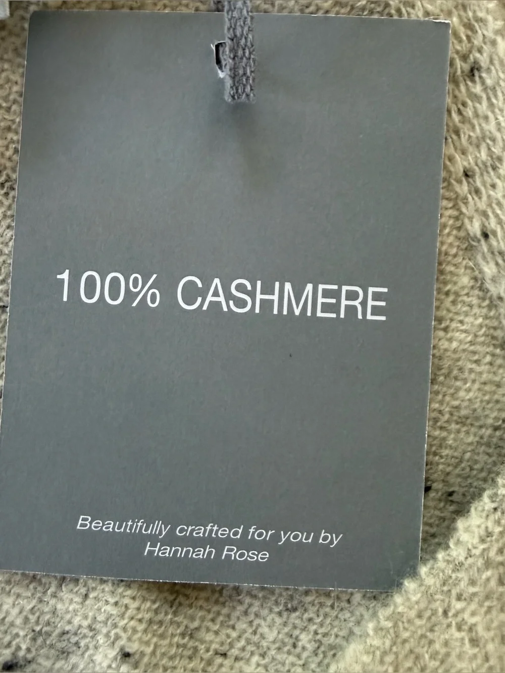 Hannah Rose 100% Cashmere Scarf & Smart Phone Texting Gloves Set Cream Speckled